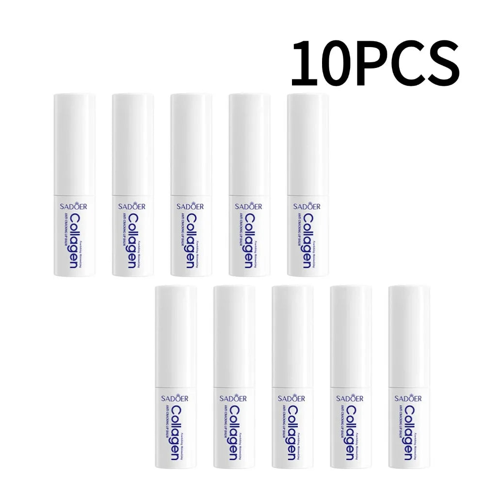 Collagen Lip Balm for Dry Lips - Deep Moisturizing Treatment by Tidesmit Lip Care 10PCS Tidesmit