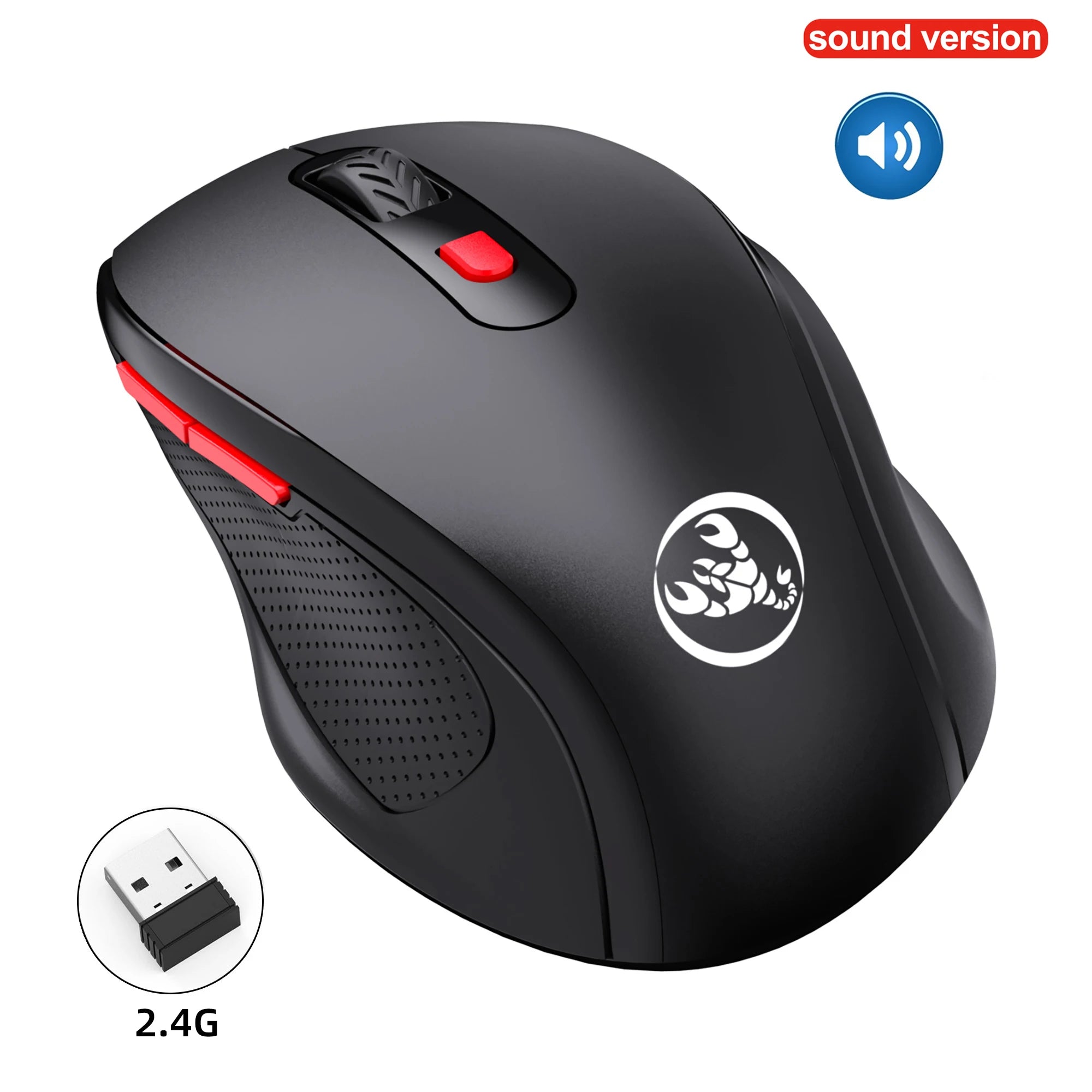HXSJ Ergonomic 2.4G Wireless Gaming Mouse - Optical, 3-Level Adjustable Resolution, Comfortable Design for Laptop Desktop Mac