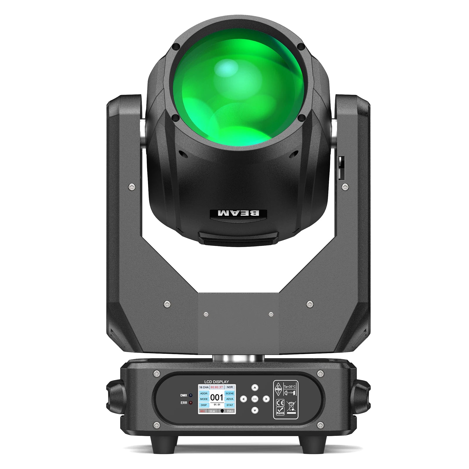 U'King 280W 10R Beam Moving Head Light DMX512 Rainbow Effect Strobe Stage Light 14 Colors 14 Gobos 2 Prisms for DJ Party Disco