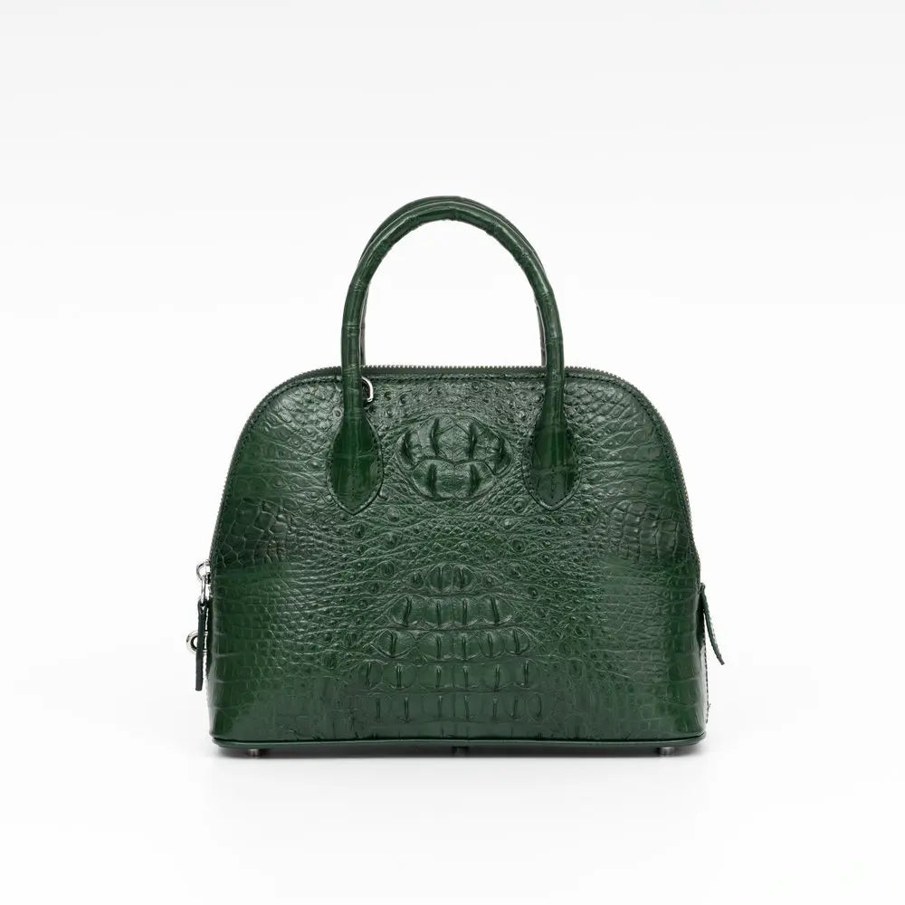 2024 Large Crocodile Leather Women's Bag Fashion Bowling Lady Handbag Genuine Leather Shuolder Crossbody Bag Travel Shell Bag 45