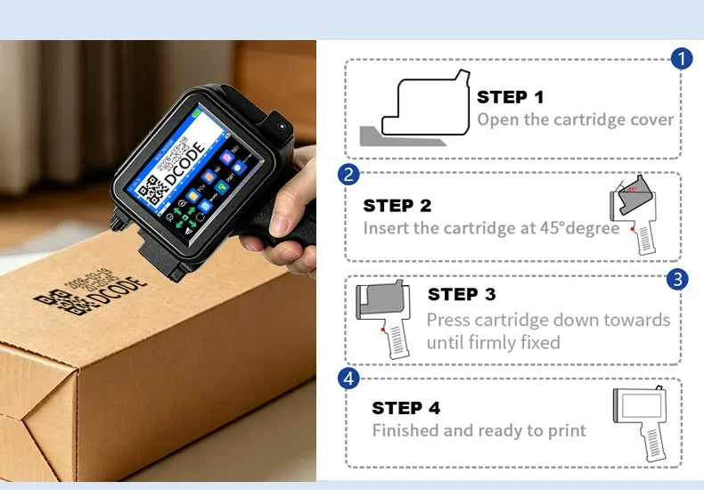 DCODE XTMINI 12.7mm Handheld Inkjet Printer Portable Printers Text QR Barcode Batch Number Logo Image Date Printing Machine