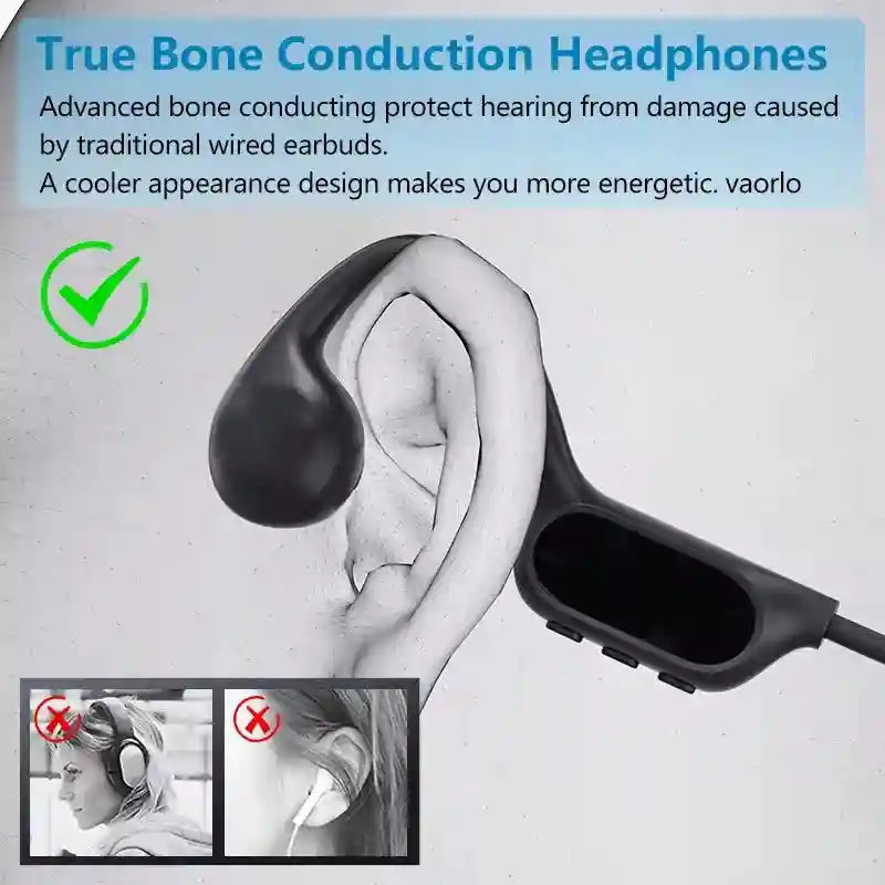 Bone Conduction Wireless Headphones - Open-Ear Bluetooth Sports Audio Tidesmit