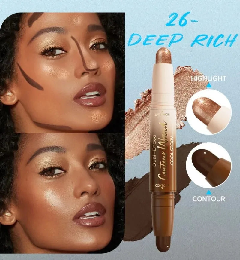 Tidesmit double-ended contour stick for sculpting and highlighting with waterproof full coverage cream formula