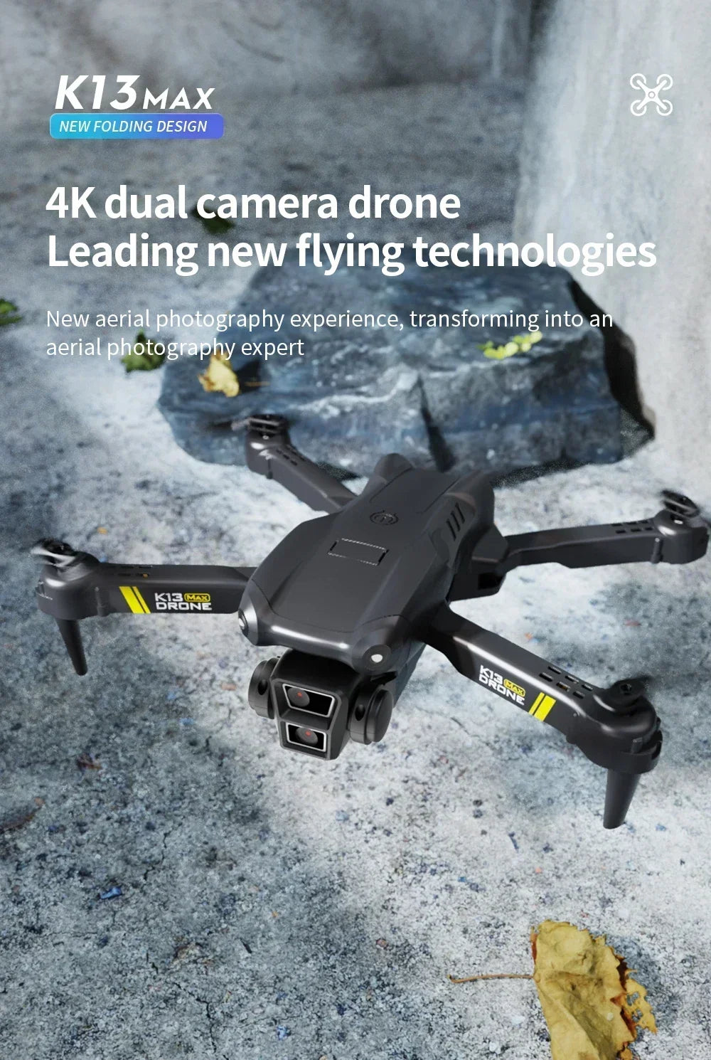 4K GPS Drone with Triple Camera - Foldable FPV Quadcopter Tidesmit