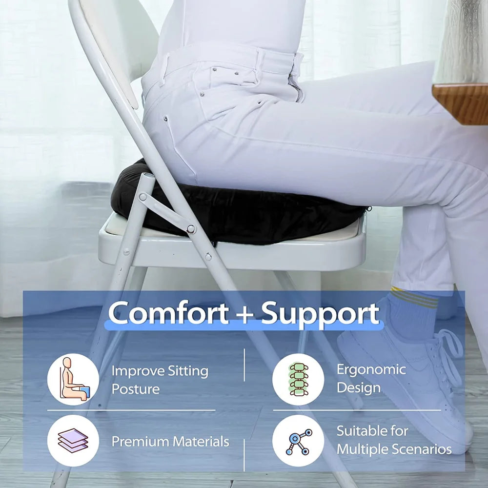 Donut Pillow Seat Cushion - Memory Foam for Tailbone Pain Relief (Garnet) Massage Cushion Tidesmit
