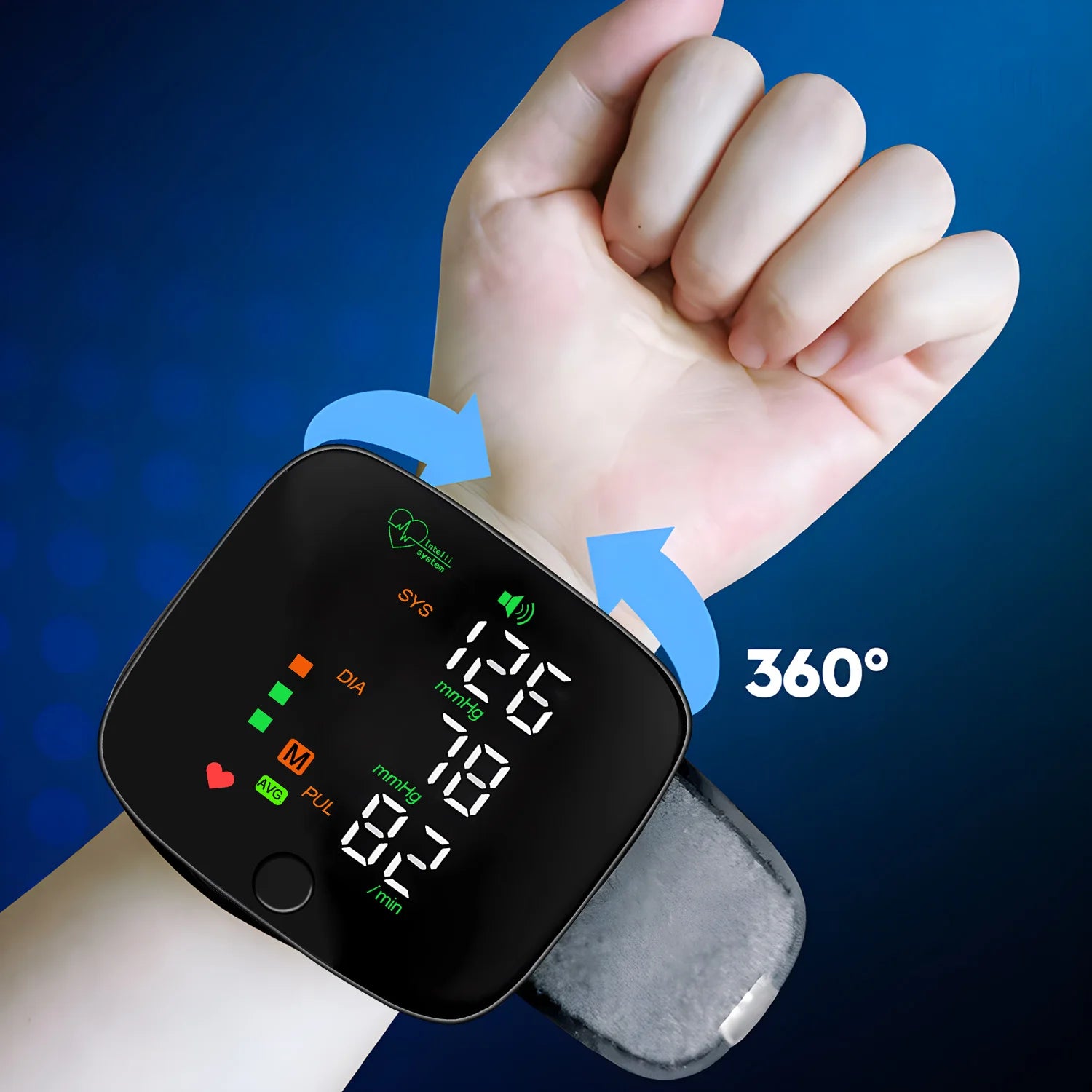 Rechargeable Wrist Blood Pressure Monitor Medical Tensiometro Health Sphygmomanometer Tonometer Heart Rate USB LED Display