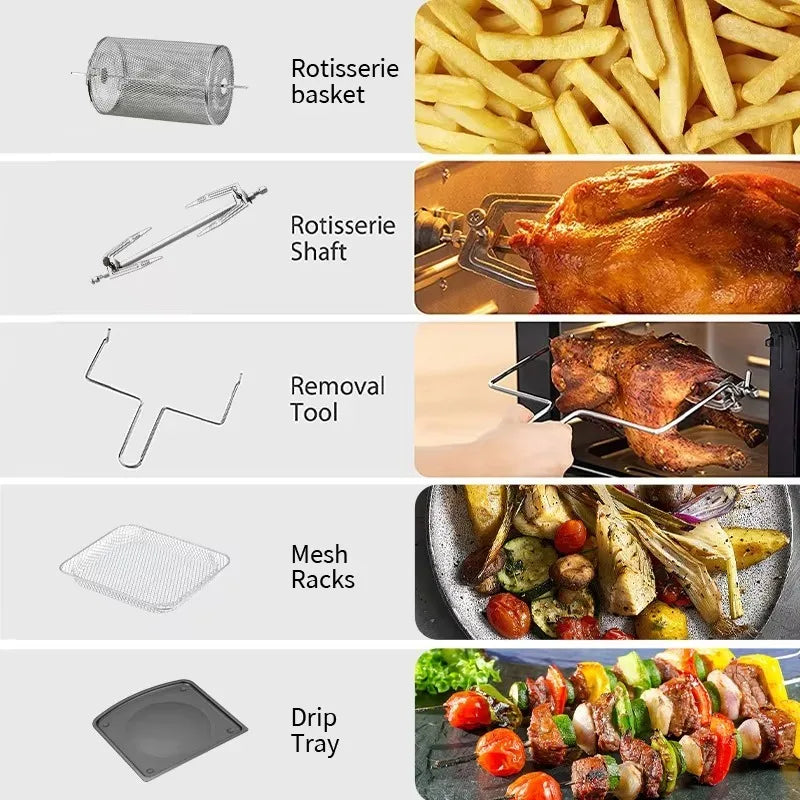 Airo Factory Can Customize Large Capacity air Fryer Touch air Fryer No Oil Smoke Fries Electromechanical Oven