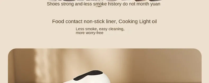 White electric non-stick cooking pot with black inner cooking surface