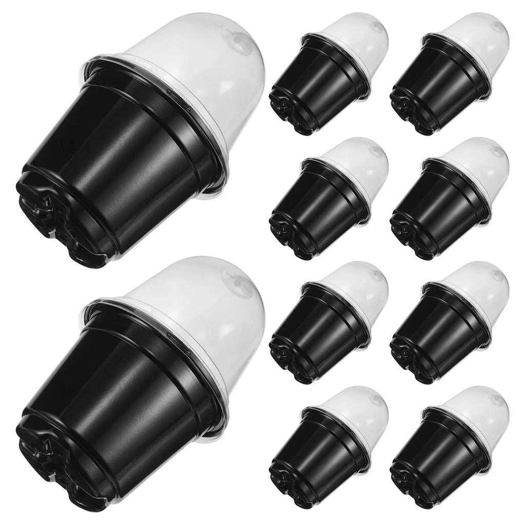 10pcs Seed Raising Cups Plastic Plant Nursery Pots With Clear Lid Germination Nursery Containers for Indoor Gardening Greenhouse