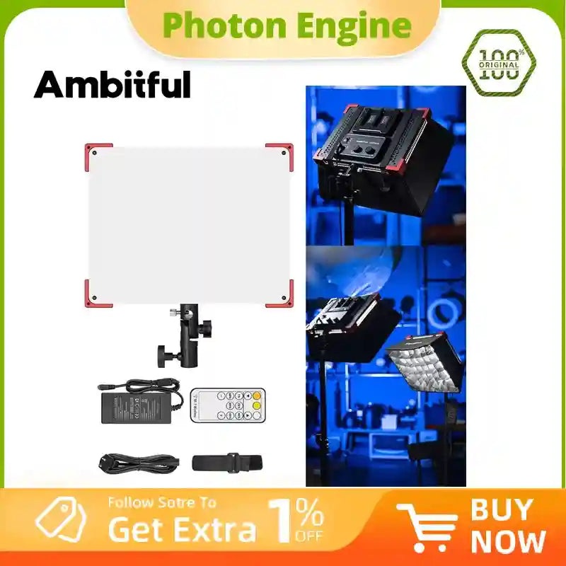 60W LED Video Light Panel | Adjustable Color Temperature Studio Kit Tidesmit