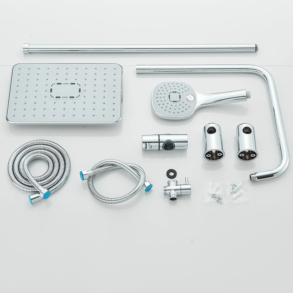 Rain Shower System With Handheld Shower Without Mixer For Bath Shower Wall Mounted Hot Cold Shower System for Bathtub