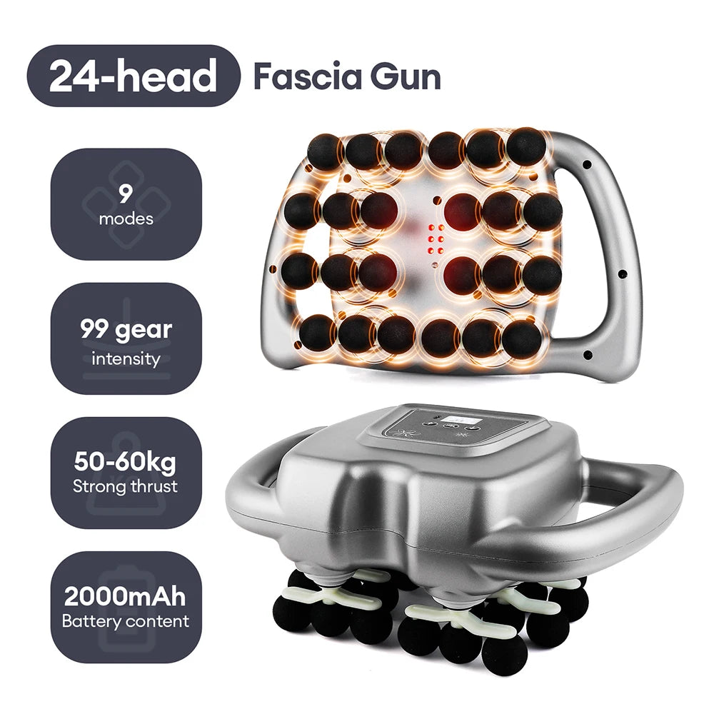 Fascia Massage Gun - 99 Strength Levels Portable Body Massager Relaxation Treatment Tidesmit