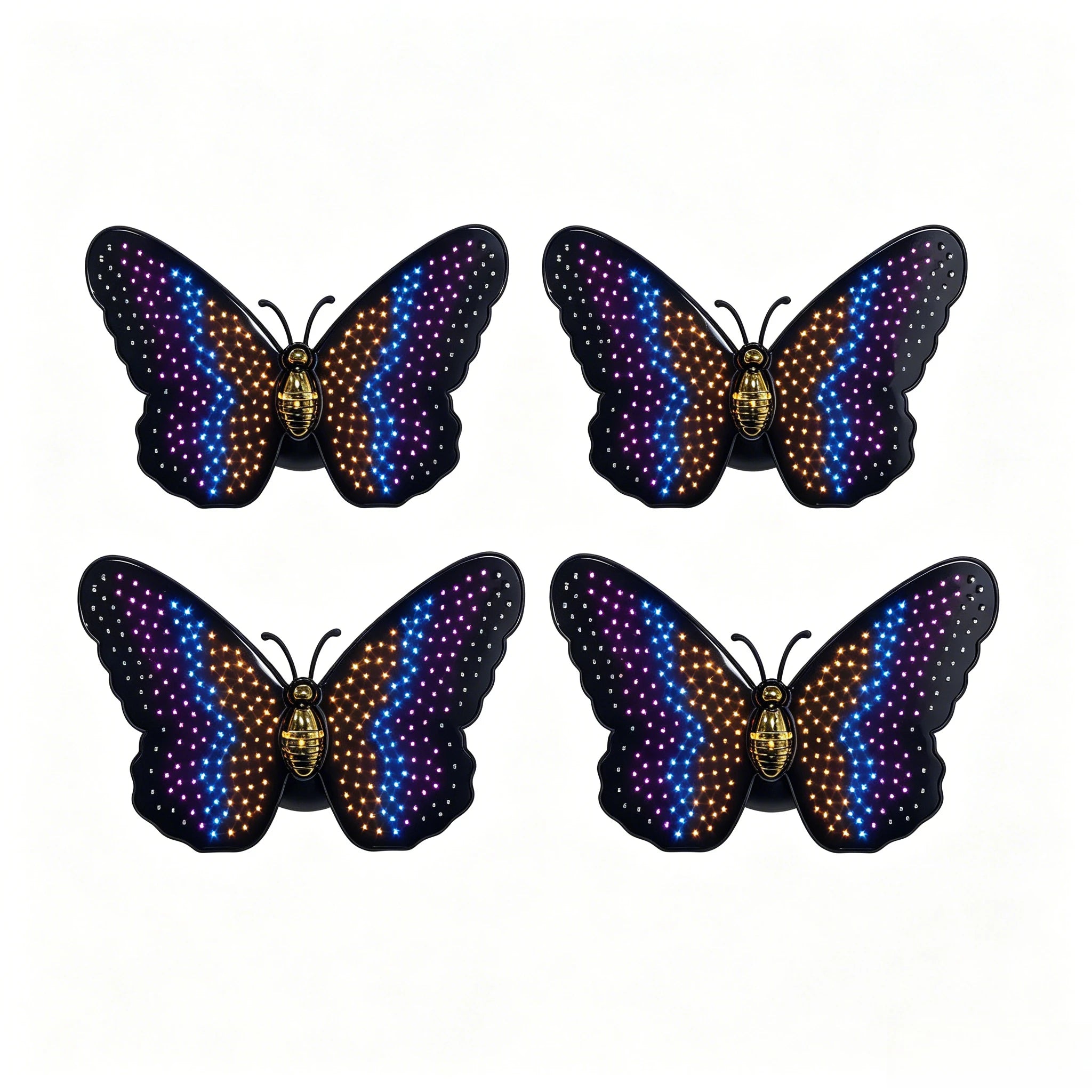 Outdoor Solar Butterfly Lamp 210 LEDs Hanging Wall Fence Art Decoration Solar Landscape Light for Garden Yard Patio Porch