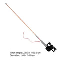 23.6-inch LED whip light for off-road vehicle visibility with a flexible spring base and mounting bracket.