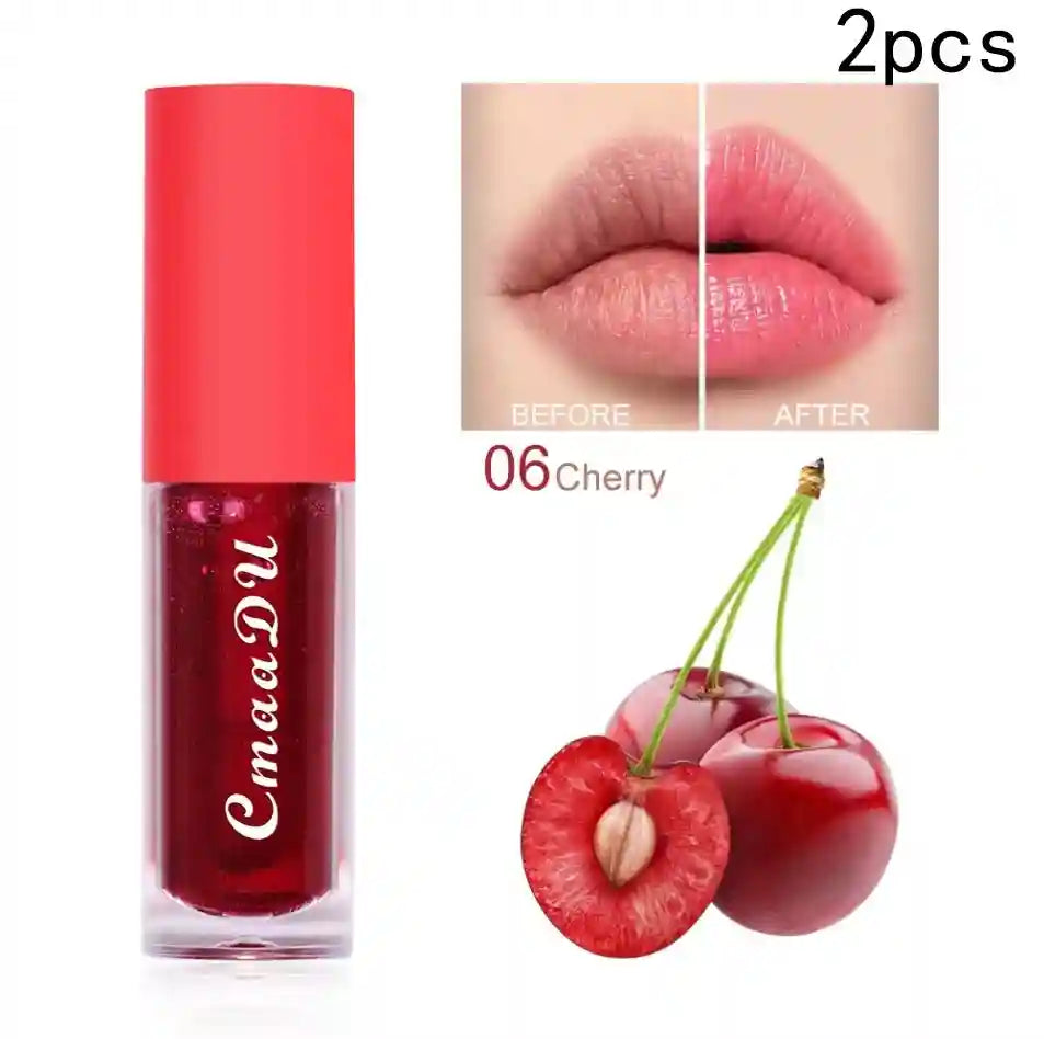 Moisturizing Fruit Lip Oil - Color Changing Hydrating Gloss Lip Care 06 2pcs Tidesmit