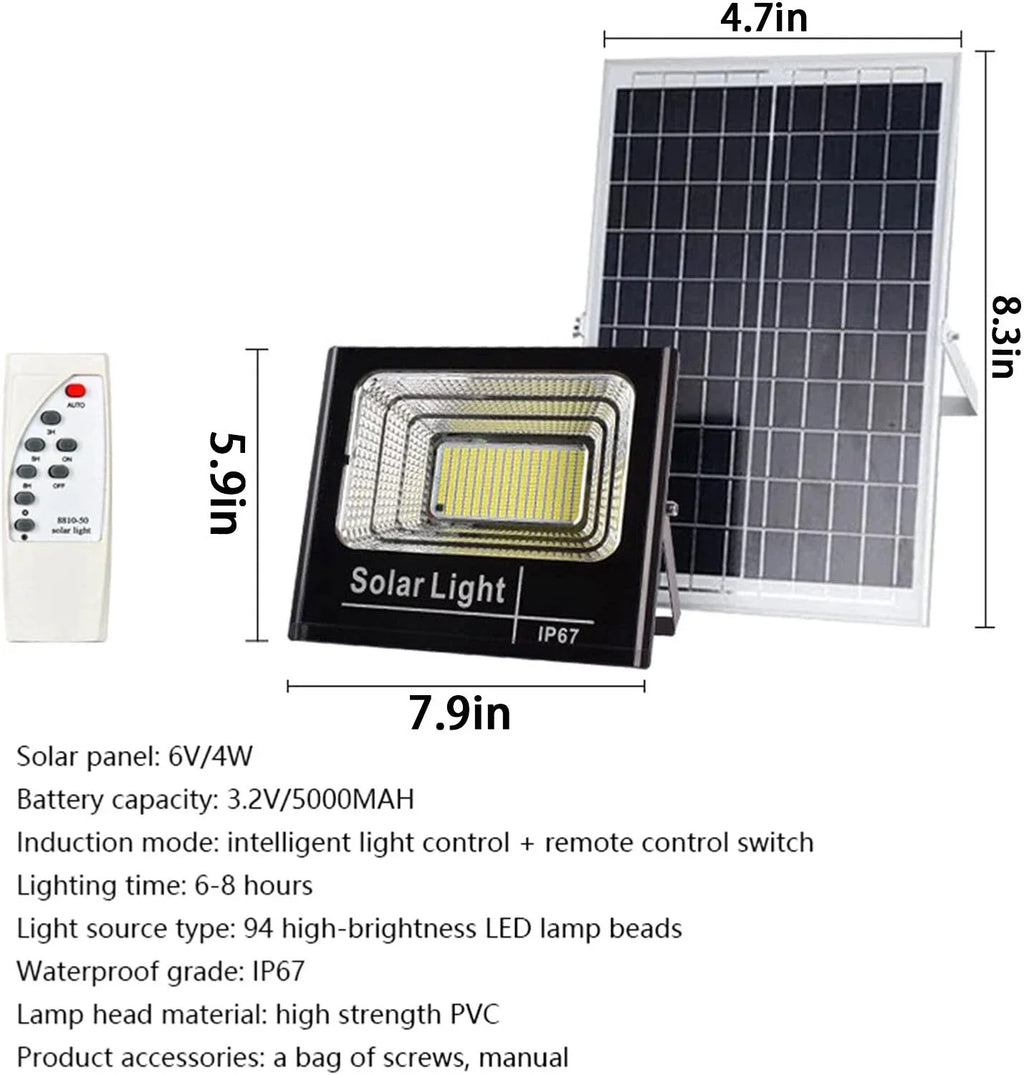 LED Solar Light Flood Lights Outdoor Solar Reflector Spotlights 65W With Remote Control For Garden Street