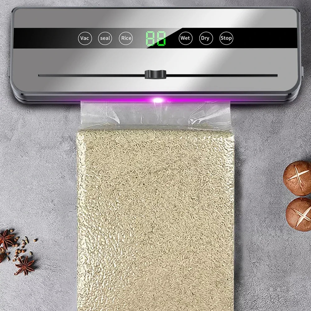 Food Vacuum Sealer Machine Dry Wet Food Vacuum Packaging Machine With UV Kitchen Food Storage Sealing Machine Built-in Cutter