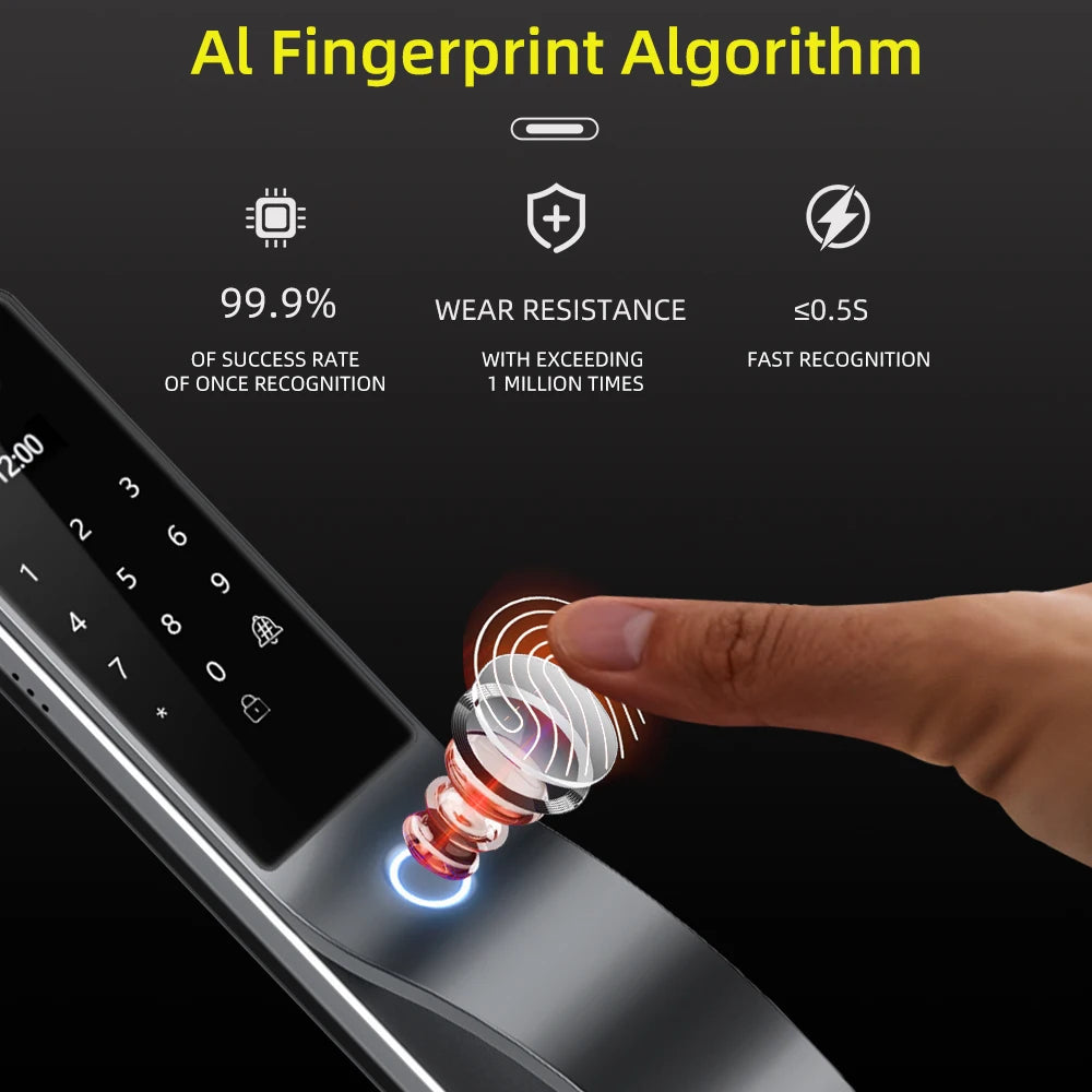 3D Face Recognition Digital Door Lock Unlock Smart Lock With Camera FIngerprint Password Unlock Keyless Electronic Door Lock