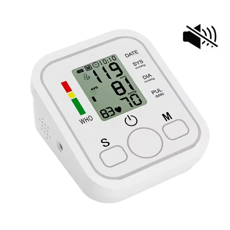 Digital Blood Pressure Monitor Upper Arm Cuff Home Use Automatic BP Tonometer Sensor Pulse Rate Meter Sphygmomanometer
