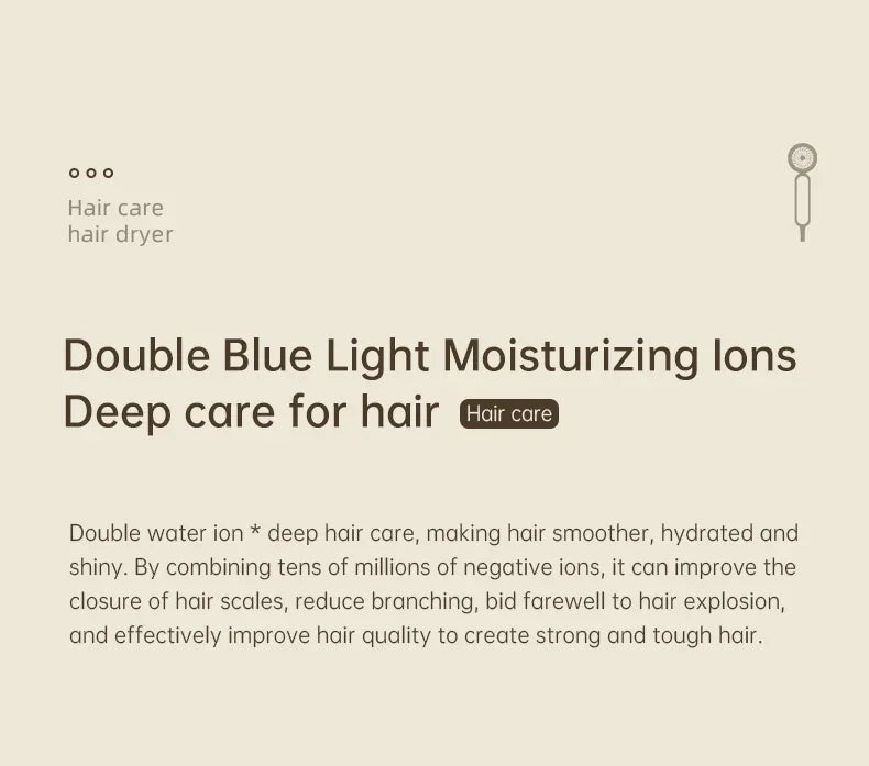 F41 high-speed hair dryer, professional ionic blow dryer for quick drying, sleek design with deep hair care technology.