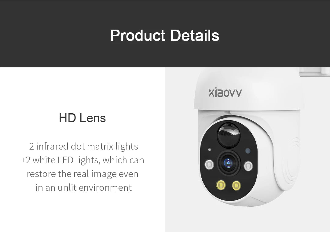 XIAOVV 4G WIFI 6MP Surveillance Smart Security Camera Solar Charging IP65 Waterproof Human Tracking Full Color Night Vision