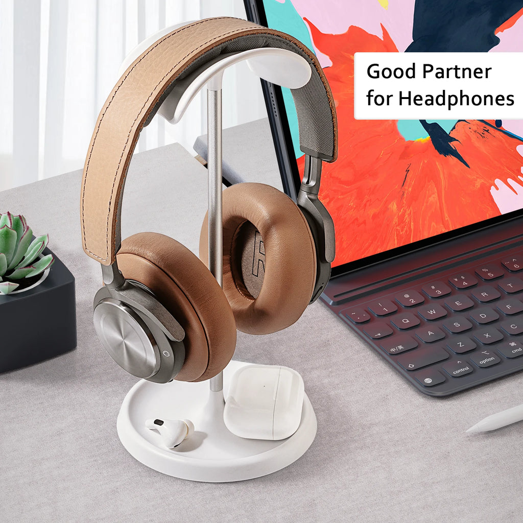Curved Headphone Stand & Storage Tray for Over-Ear Headphones Tidesmit