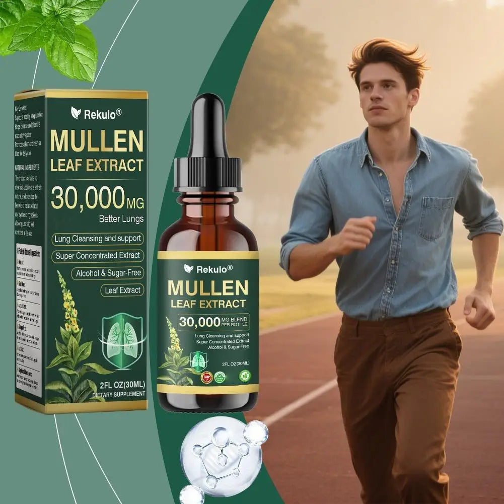 Fast Absorption Lung Clean Drops Natural Mullein Leaf Extract 30000mg Daily Respiratory Care Drops