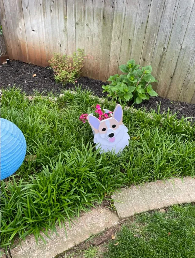 Cute Animal DIY Flower Planter PVC Pet Dog Potted Garden Yard Decoration Plant Container Holder Decor Garden Flower Pots  Orname