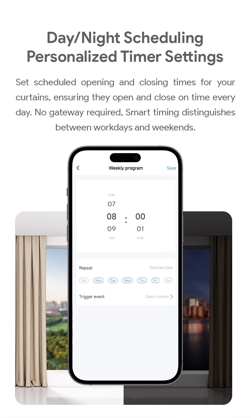 Zigbee Curtain Robot Smart Controller - Voice & App Control for Smart Homes Tidesmit