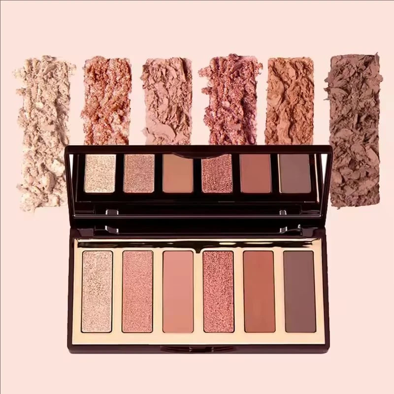 Tidesmit 9 color rose pink eyeshadow palette matte and glitter shimmer shades for face makeup texture close-up