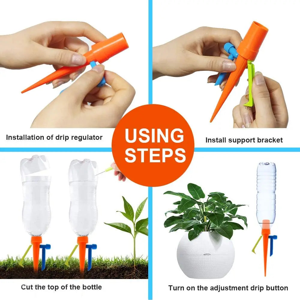 Auto Drip Irrigation System Automatic Watering Dripper Spike Garden Plants Flower Dripper Waterer Tools 1/2/4/6/12PCS