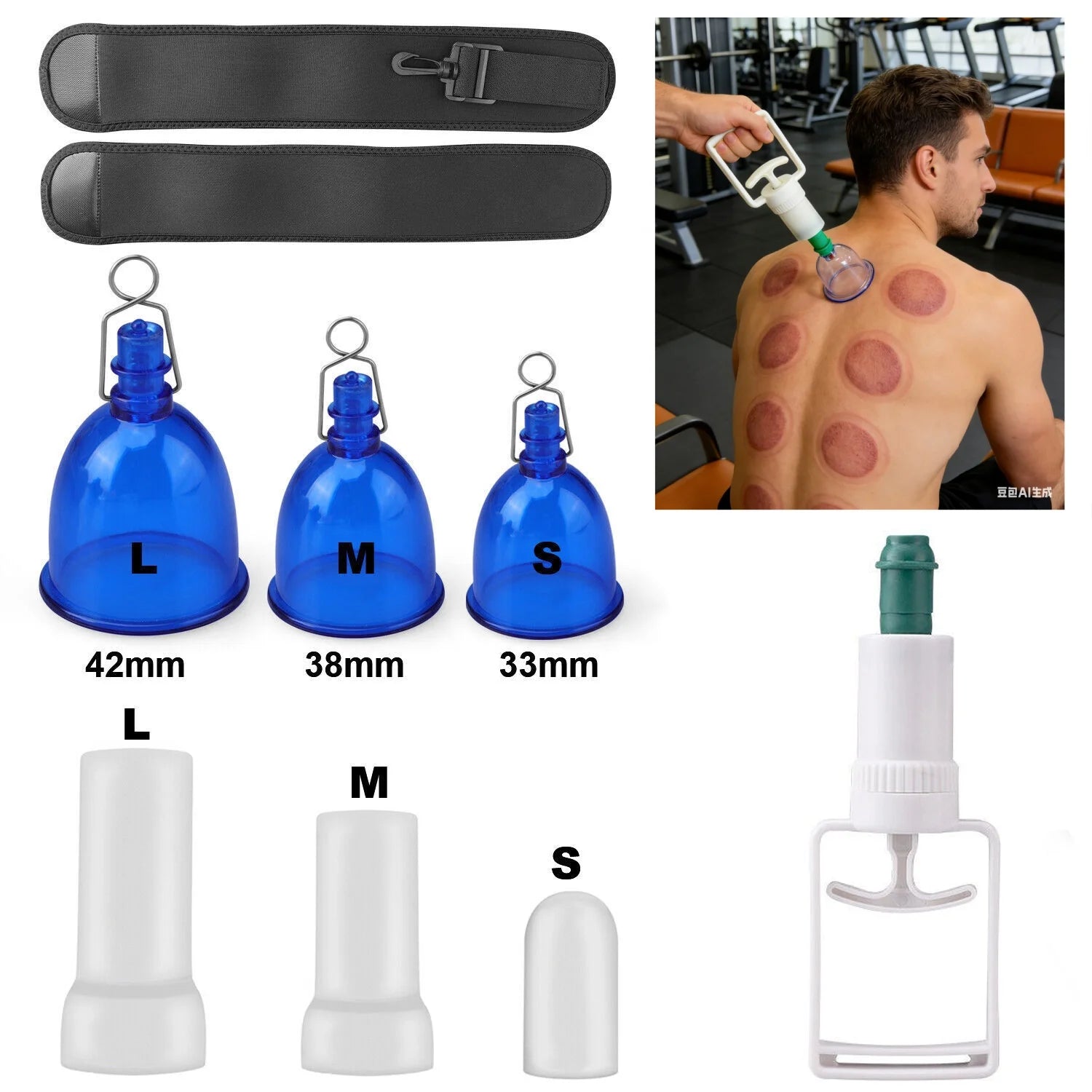 Cupping Therapy Set for Muscle Recovery - Professional Vacuum Suction Kit Relaxation Treatment Tidesmit