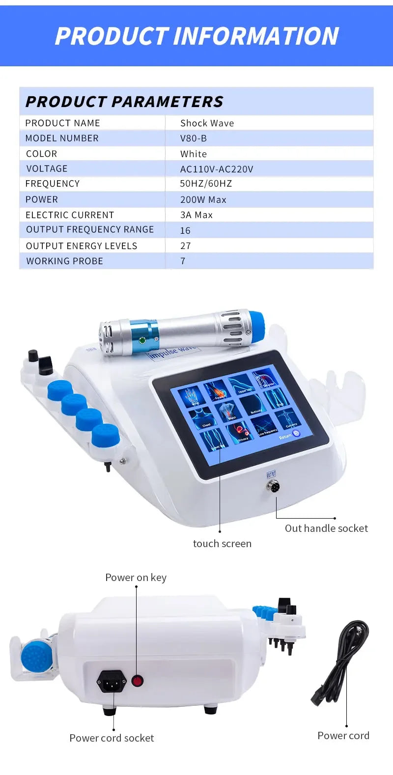 Shock Wave Therapy Device for Back Pain Relief - Electric Massager Massage Chairs Tidesmit