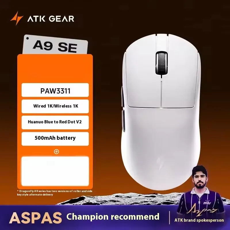 ATK A9 PLUS ULTRA Series Mouse Dual 8K Wireless Mouse Bluetooth Lightweight PAW3950 Ultra Nordic52840 E-sports Mice Gift