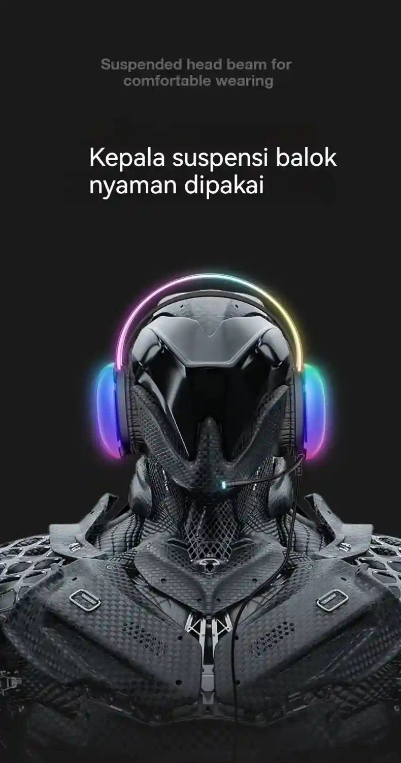 Gaming Headset with Noise Canceling Mic - Over-Ear Low Latency Black Tidesmit