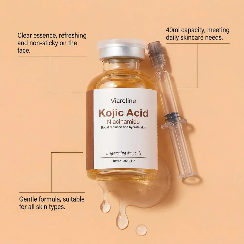 Brightening Kojic Acid & Niacinamide Ampoule 40ml Even Skin Tone Hydrating Moisturizing Dual Care Easy To Use Skincare