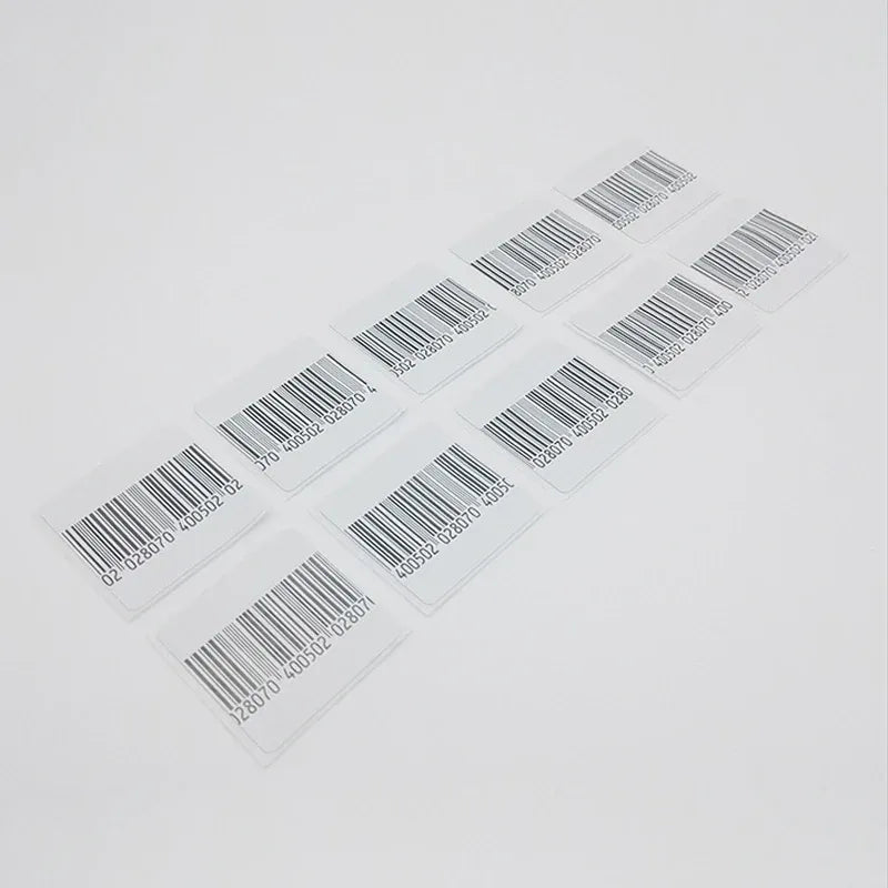 High Sensitivity EAS RF 8.2MHz Soft Label Barcode 3*4cm 4*4cm 1000pcs