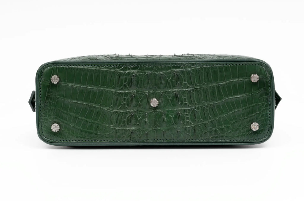 2024 Large Crocodile Leather Women's Bag Fashion Bowling Lady Handbag Genuine Leather Shuolder Crossbody Bag Travel Shell Bag 45