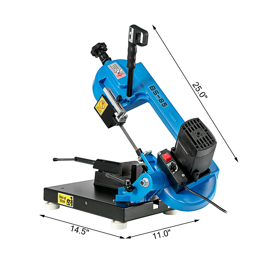 SucceBuy BS-85 Benchtop Portable Metal Bandsaw 1KW for Cutting Wood Glass Fiber Plastic Woodworking Blade Speed 40-88MPM
