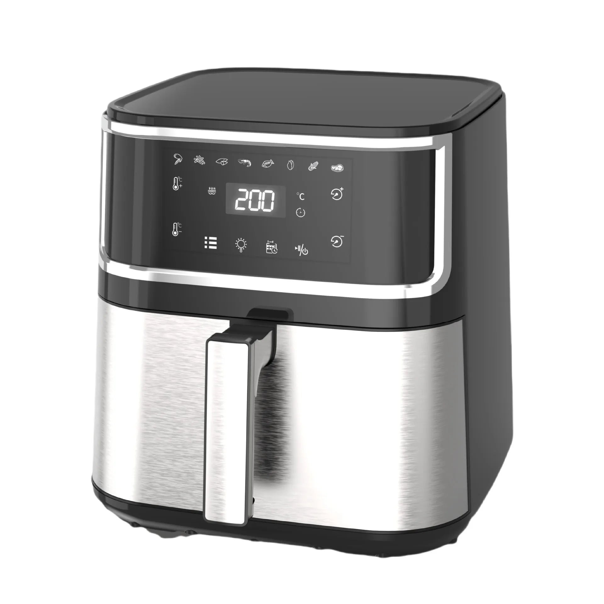 Smart Electric Air Fryer Household Multifunctional Automatic Potato Chip Machine 8L Stainless Steel Interior With Window