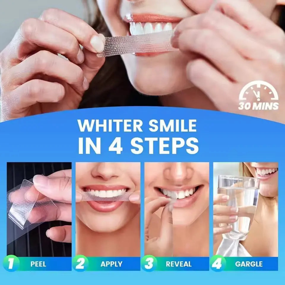 Tidesmit 5D gel teeth whitening strips kit for professional oral hygiene and brighter smile