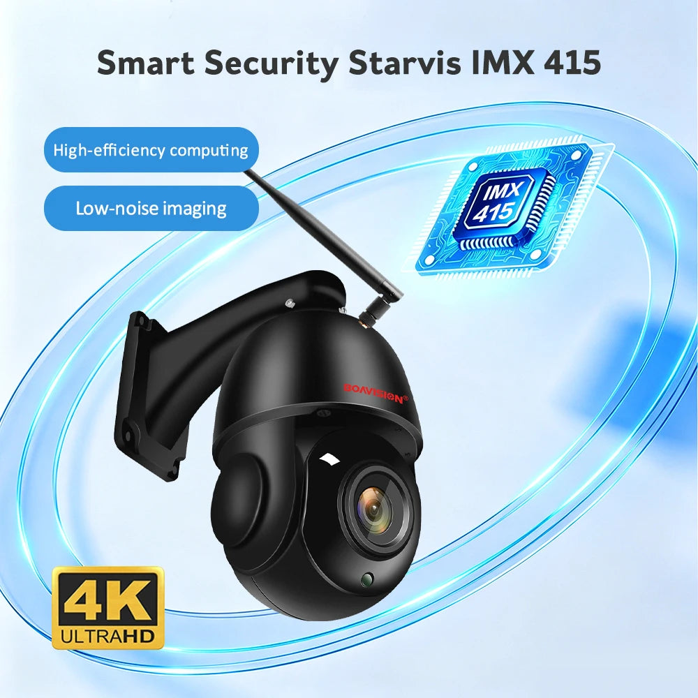 Outdoor IP Camera WIFI POE PTZ 30X Zoom 4K 8MP AI Auto Tracking Humanoid Detection Two Way Audio Security Camera