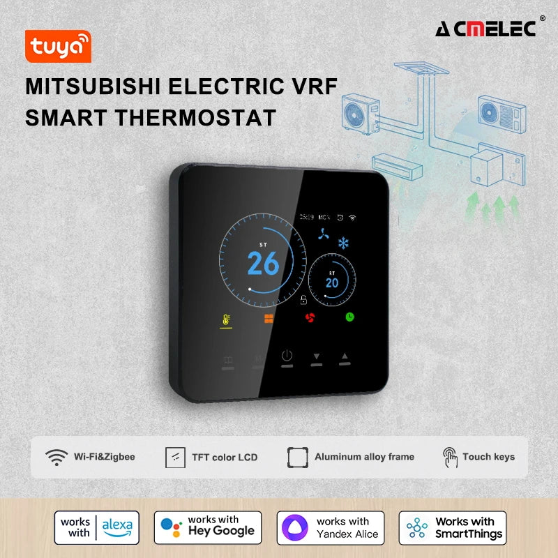 For Mitsubishi Electric Tuya Wifi VRF Air Conditioner Smart Thermostat For Google Home Alexa DuerOS