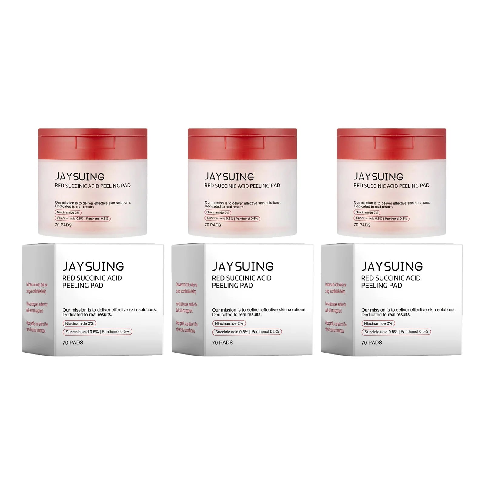 Succinic Acid Peeling Pads - Gentle Exfoliating Facial Treatment Scrubs Treatments 210pads Boxed Tidesmit