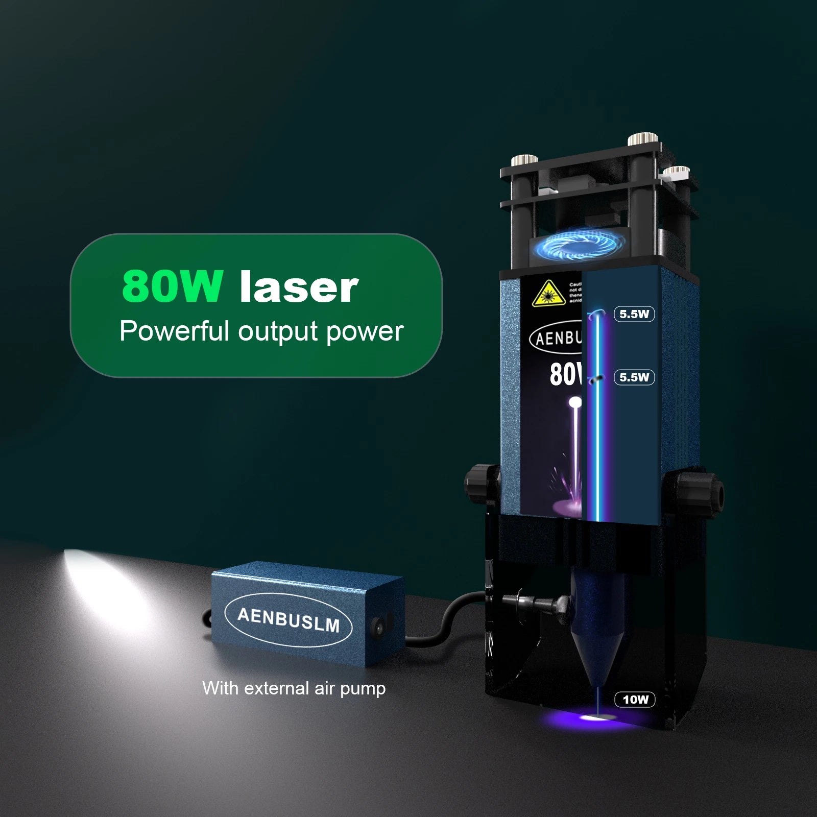 AENBUSLM 40W 80W Laser Engraving Head 450nm Blue Light Laser Module CNC Laser Cutting Machine DIY Engraver Woodworking Tools
