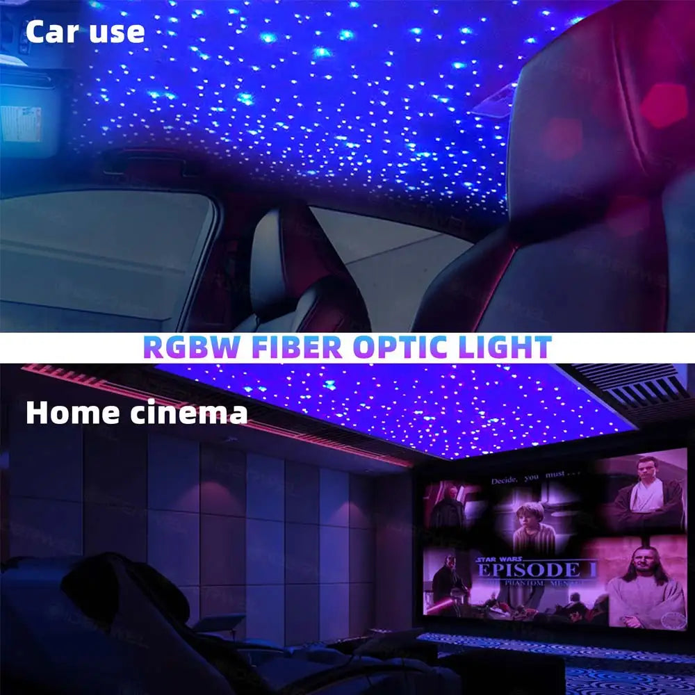Fiber Optic Star Ceiling Kit - RGBW LED Car Roof Light System Tidesmit