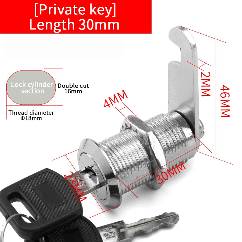 Tidesmit metal cylinder cabinet cam lock with 2 keys for secure locker protection, image 35 of 48.