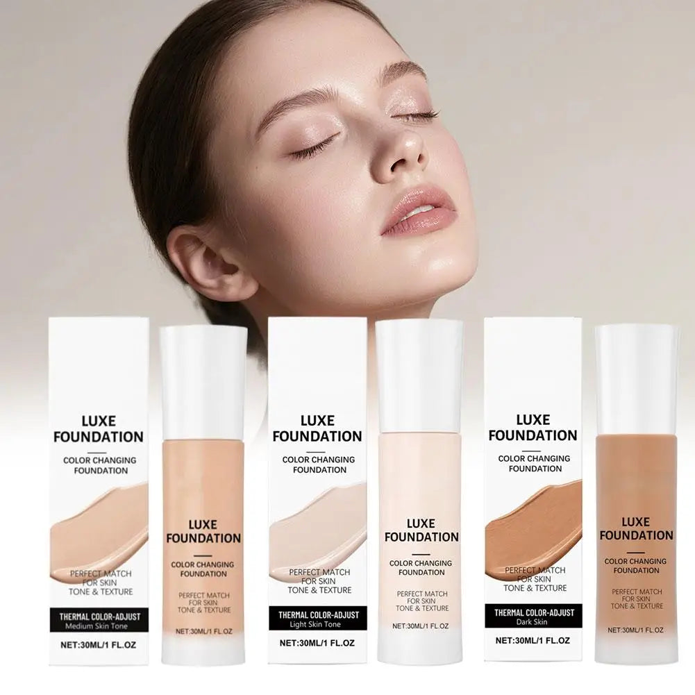 Tidesmit thermal color changing foundation matte oil control liquid concealer showing texture and tone matching effect
