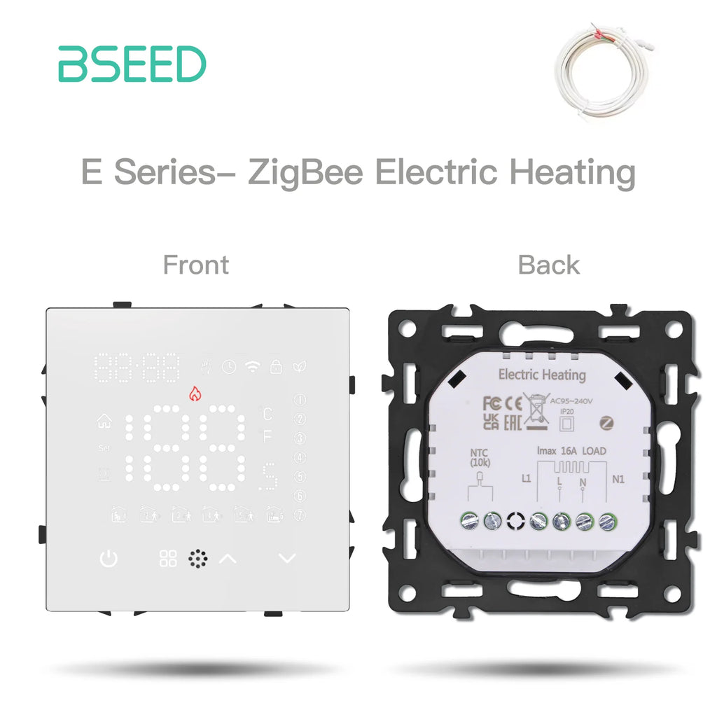BSEED Zigbee Smart Electric Water Gas Boiler Floor Heating Thermostat Large Panels EU/FR Socket Modules Plastic Frames DIY Parts