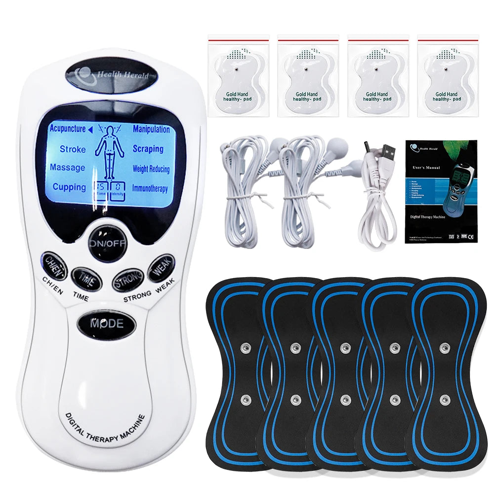 TENS Unit Muscle Stimulator - Portable Pain Relief Massager by Tidesmit Relaxation Treatment TENS Unit Massager Tidesmit